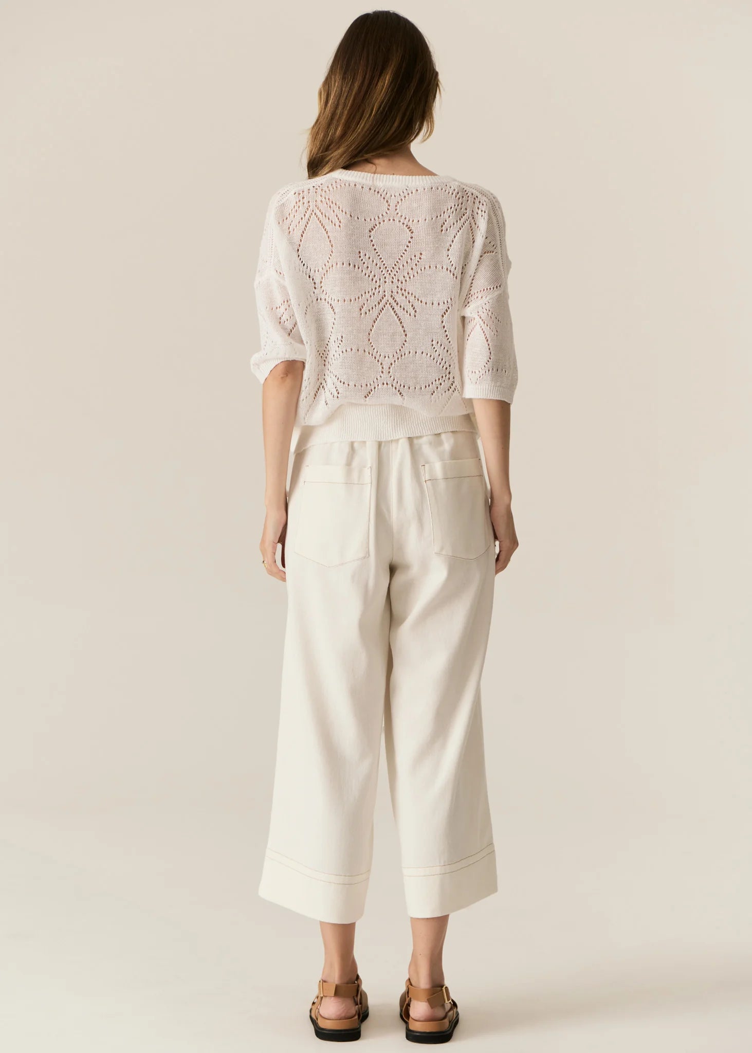 Carsen Crop Pant- Ecru