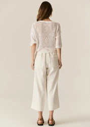 Carsen Crop Pant- Ecru