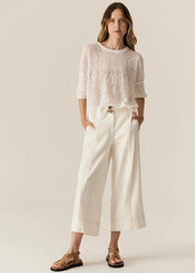 POL Carsen Crop Pant in Ecru