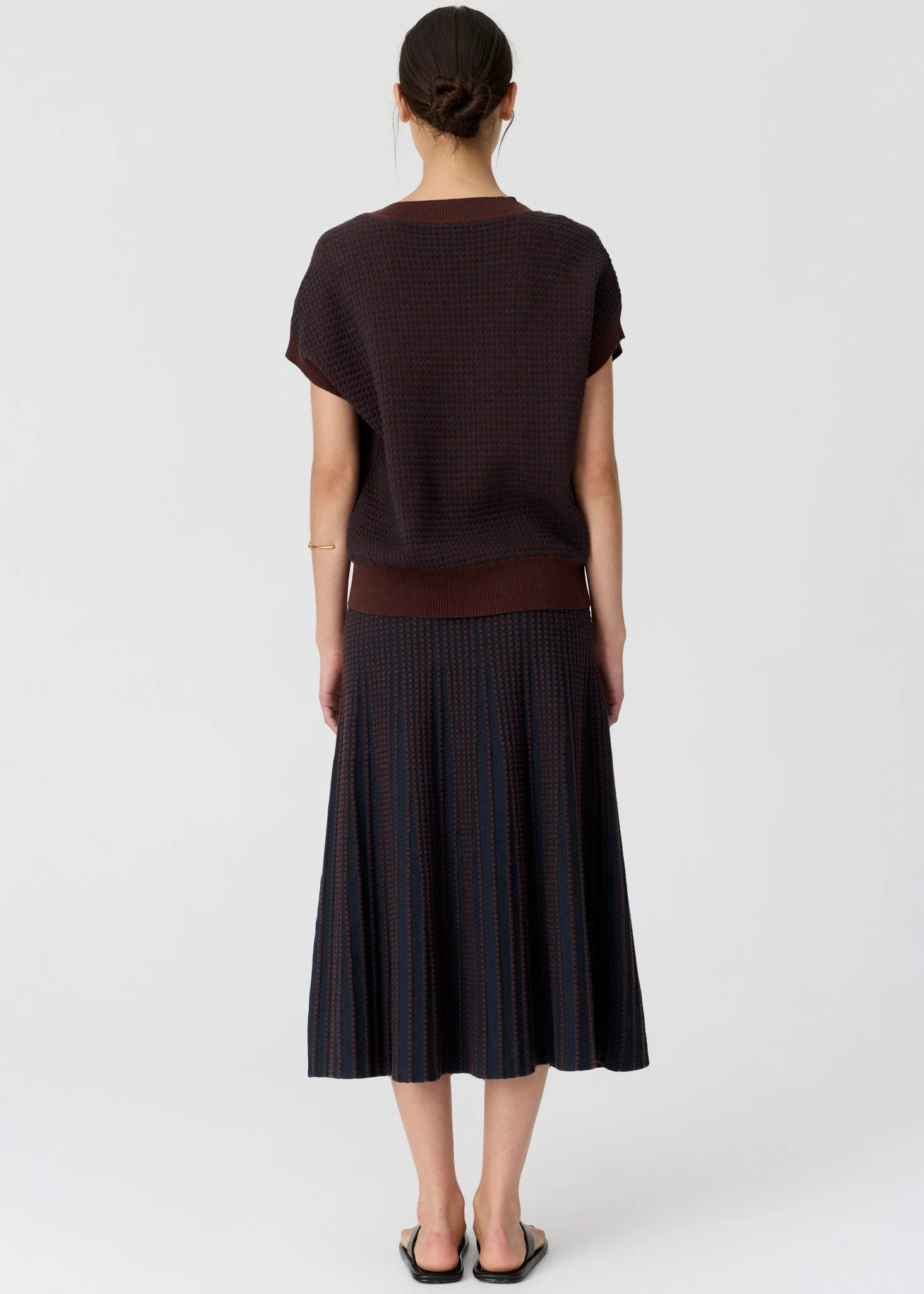 Evlyn Knit Top- Choc/Ink
