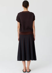Evlyn Knit Top- Choc/Ink