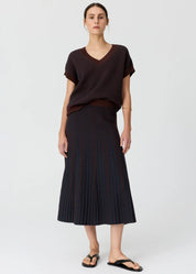 Evlyn Knit Top- Choc/Ink