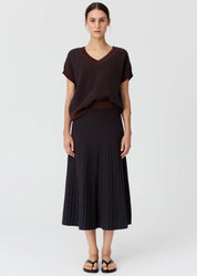 Evlyn Knit Top- Choc/Ink