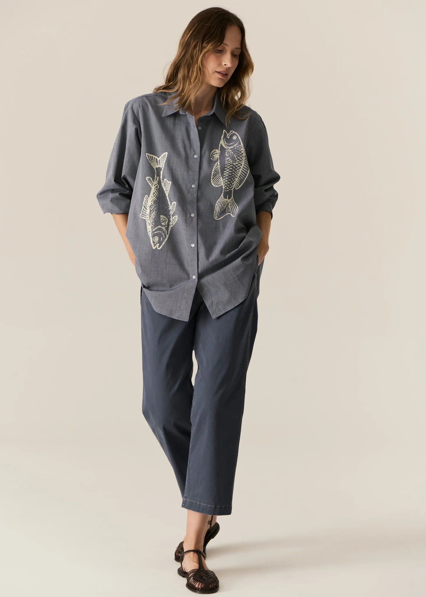 POL Fern Tapered Pant in Blue