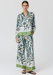 POL Linne Silk Shirt in Botanica Print