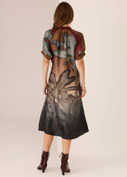 Palisades Drawcord Dress- Palisades Print