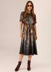 Palisades Drawcord Dress- Palisades Print
