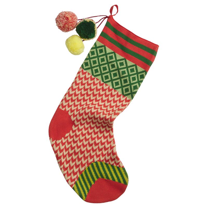 Sage x Clare Palmina Knitted Stocking in Crimson
