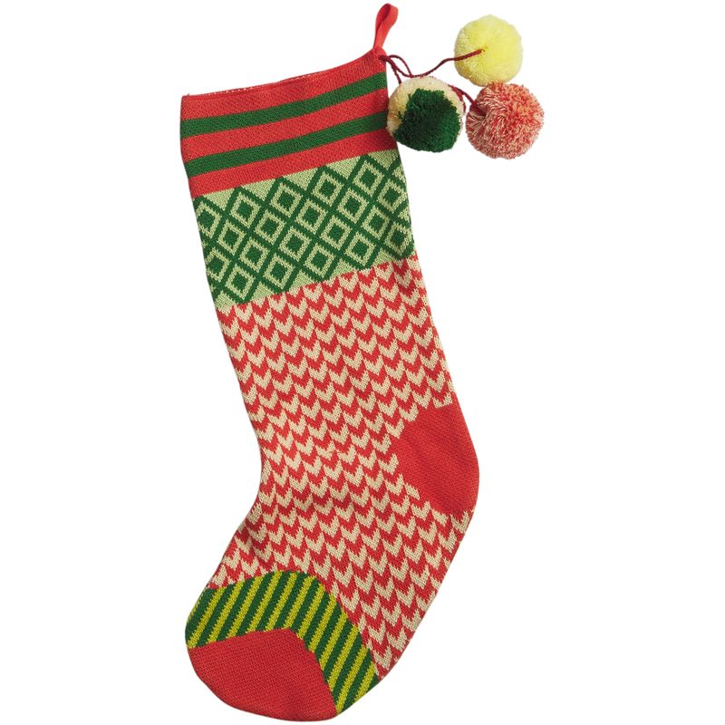 Palmina Knitted Stocking- Crimson