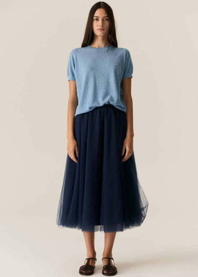 POL Clothing Pax Pocket Tee in Blue