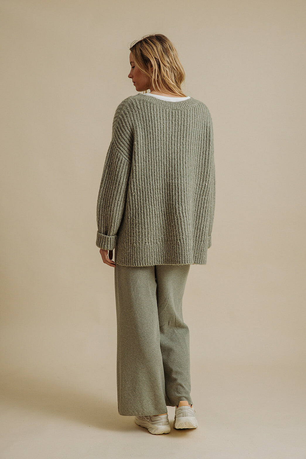 Peace Crew Rib Pullover- Eucalypt
