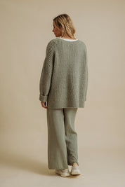 Peace Crew Rib Pullover- Eucalypt