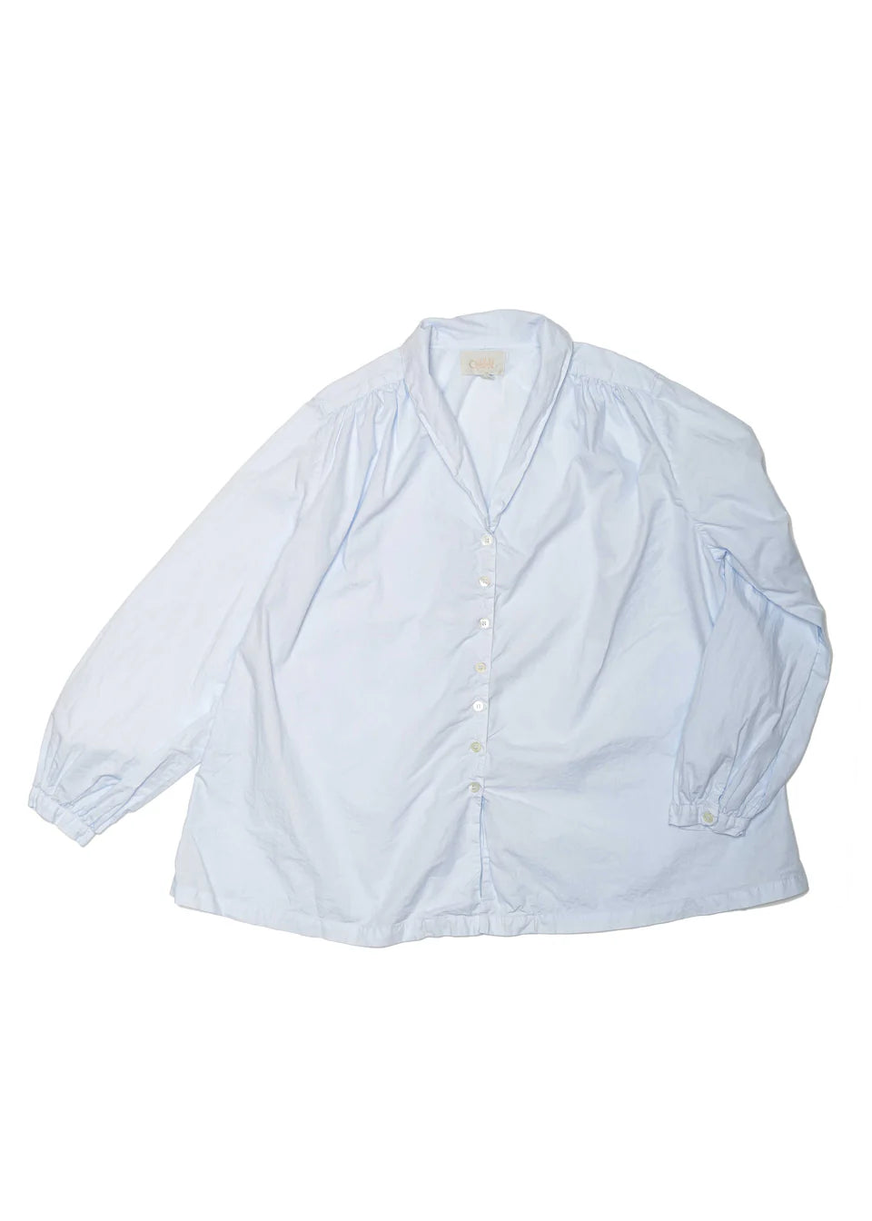 Metta Melbourne Pearl Blouse Cotton Poplin in Glacier