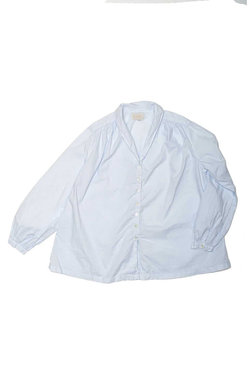 Metta Melbourne Pearl Blouse Cotton Poplin in Glacier
