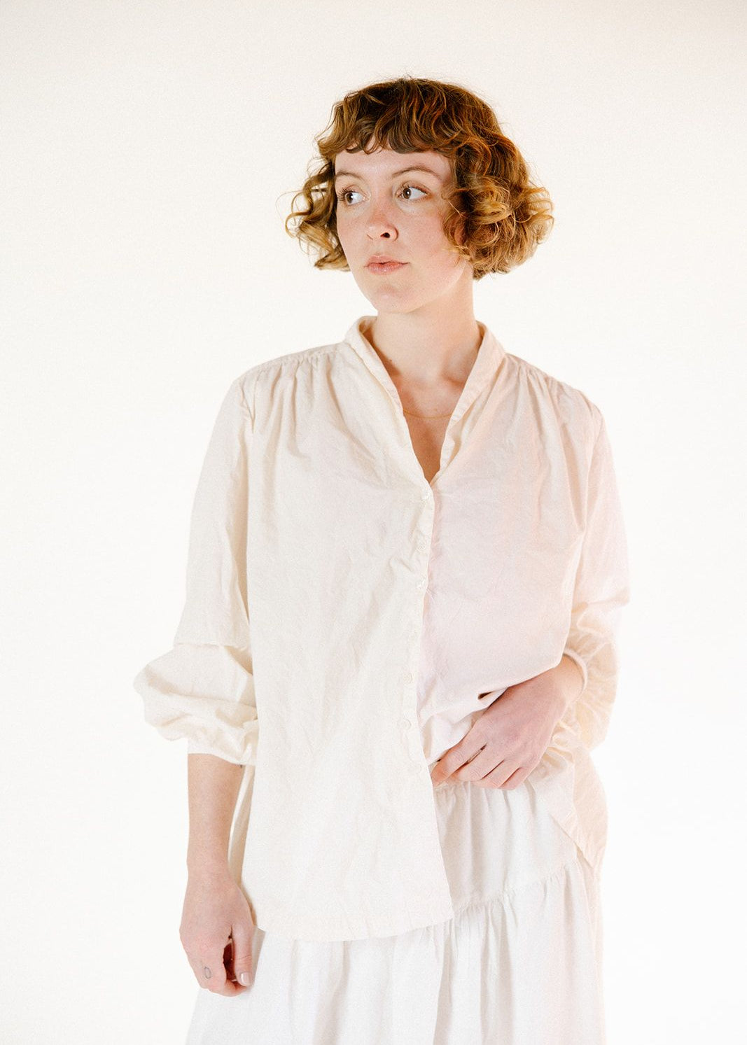 Metta Melbourne Pearl Blouse Cotton Poplin in Antique