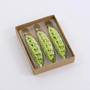 Sugared Peas in a Pod Decorations-Set of 3