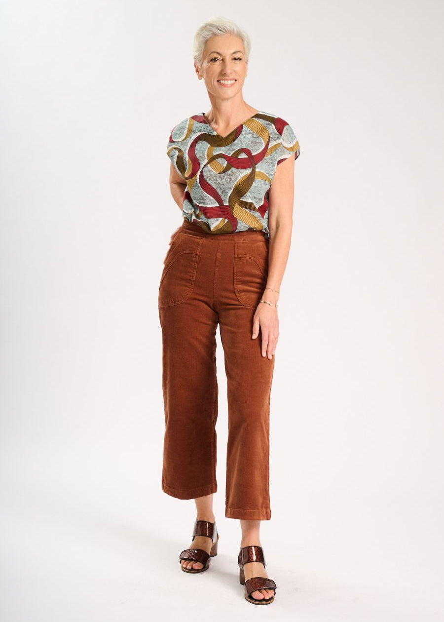 Olga De Polga Peggy Sue Velvet Corduroy Pants in Caramel