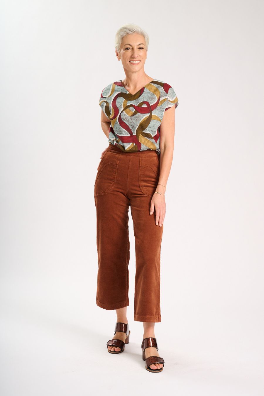 Olga De Polga Peggy Sue Velvet Corduroy Pants in Caramel