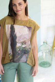 Lazybones Peggy Top in Garden View print