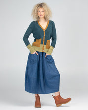 Poet Cardigan- Steel Blue