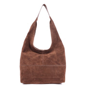 Rugged Hide Petal Large Suede Tote in Brown