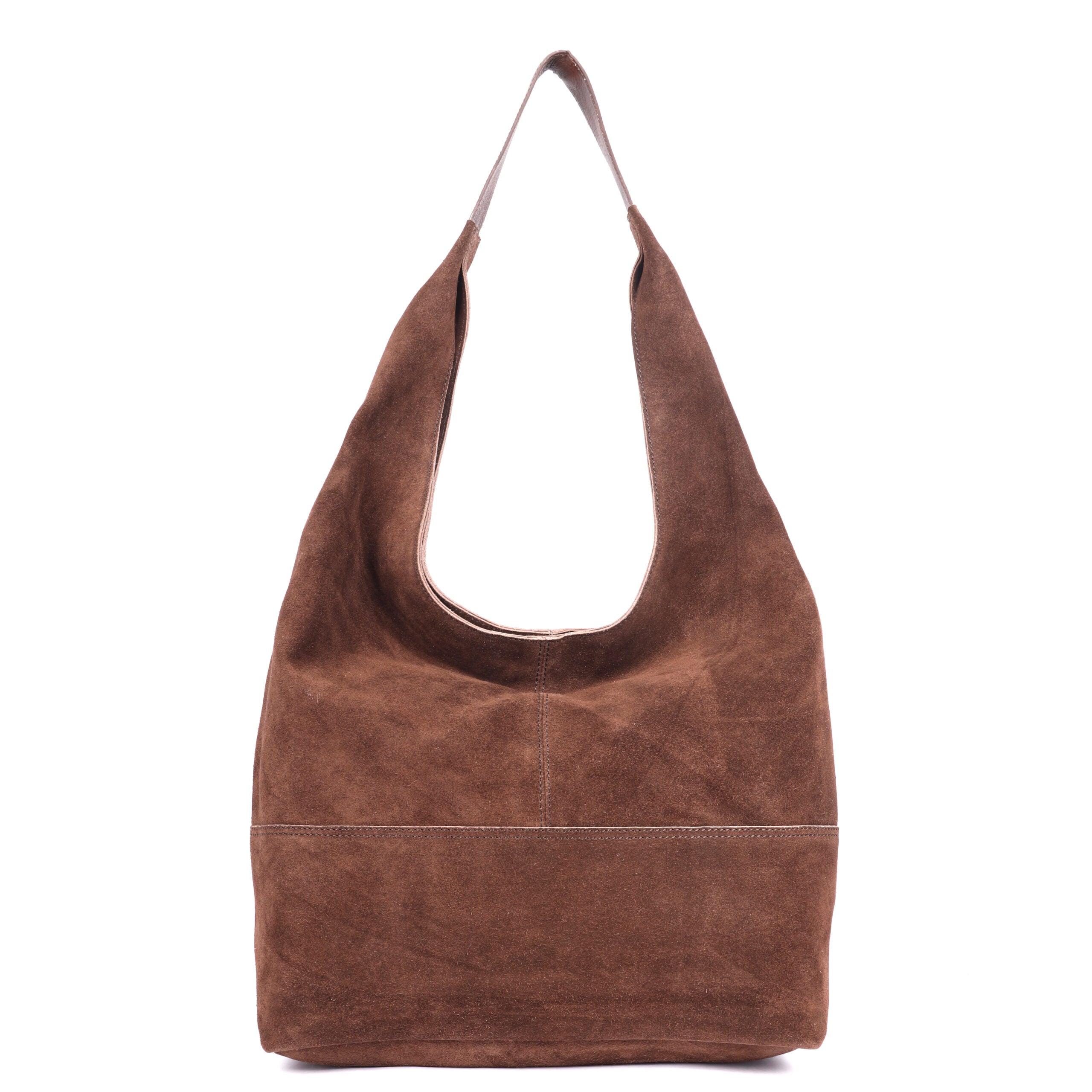 Rugged Hide Petal Large Suede Tote in Brown
