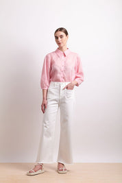 Neris Pin Tuck Shirt in Pink