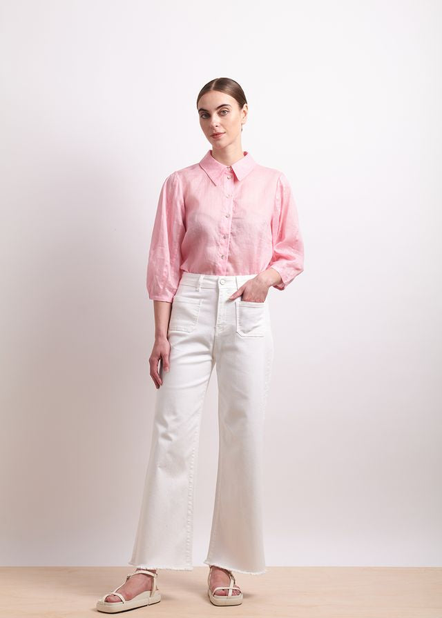Neris Pin Tuck Shirt in Pink