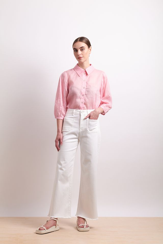 Neris Pin Tuck Shirt in Pink