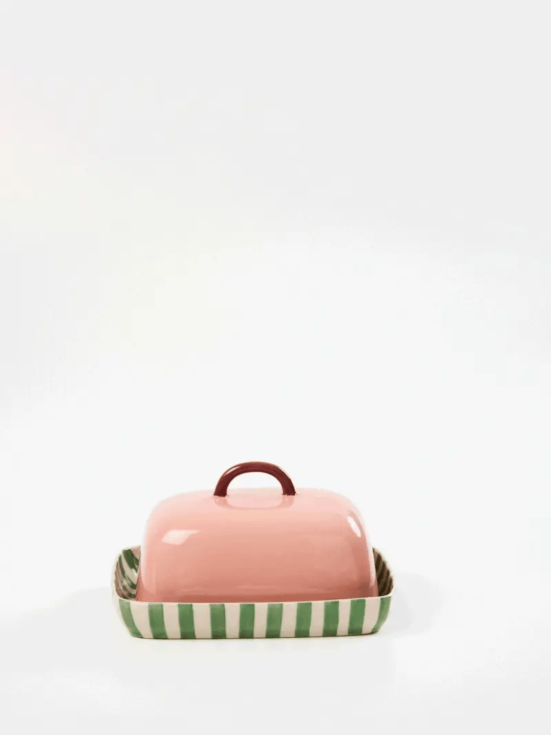 Jones & Co Pink Butter Dish
