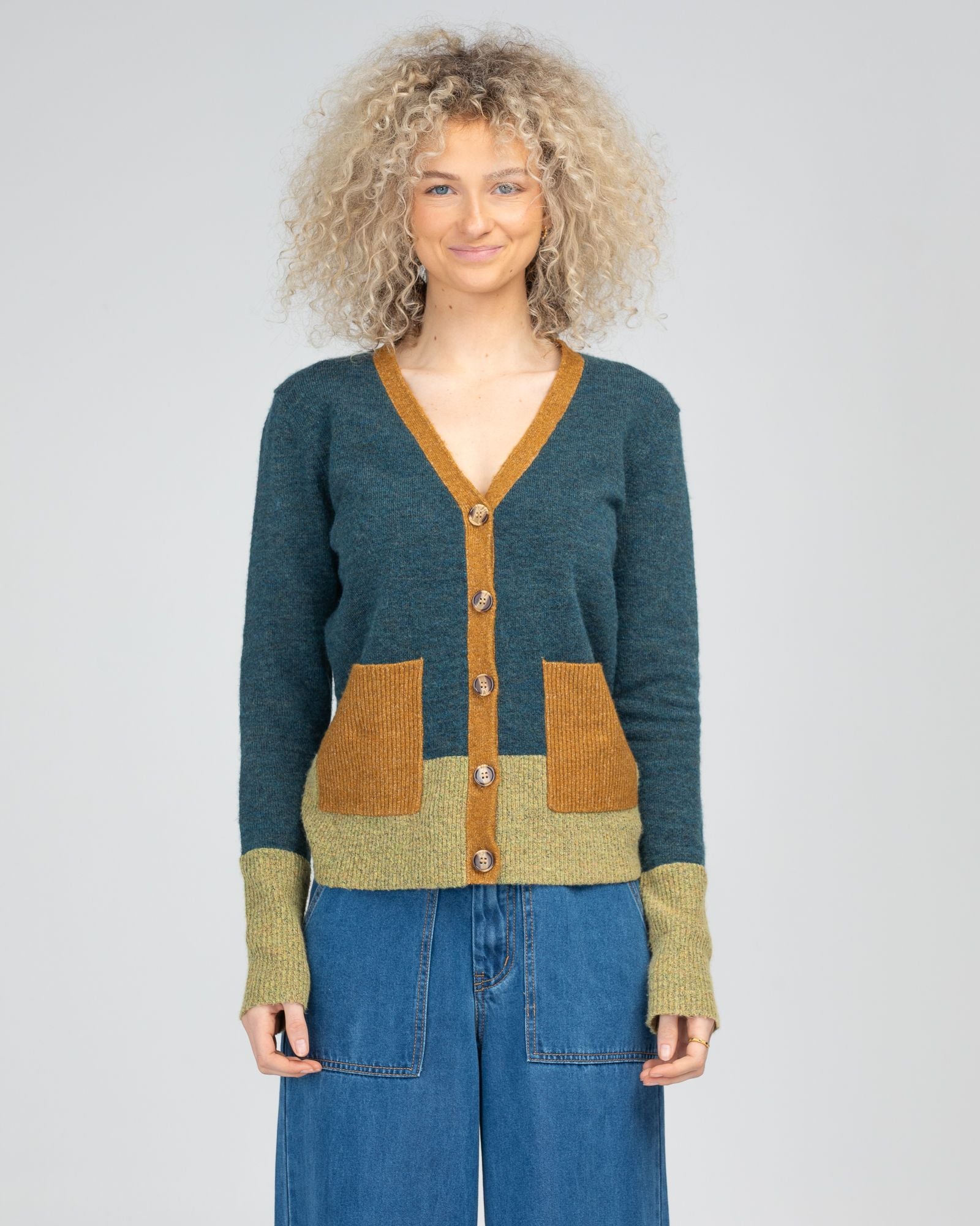 Poet Cardigan- Steel Blue