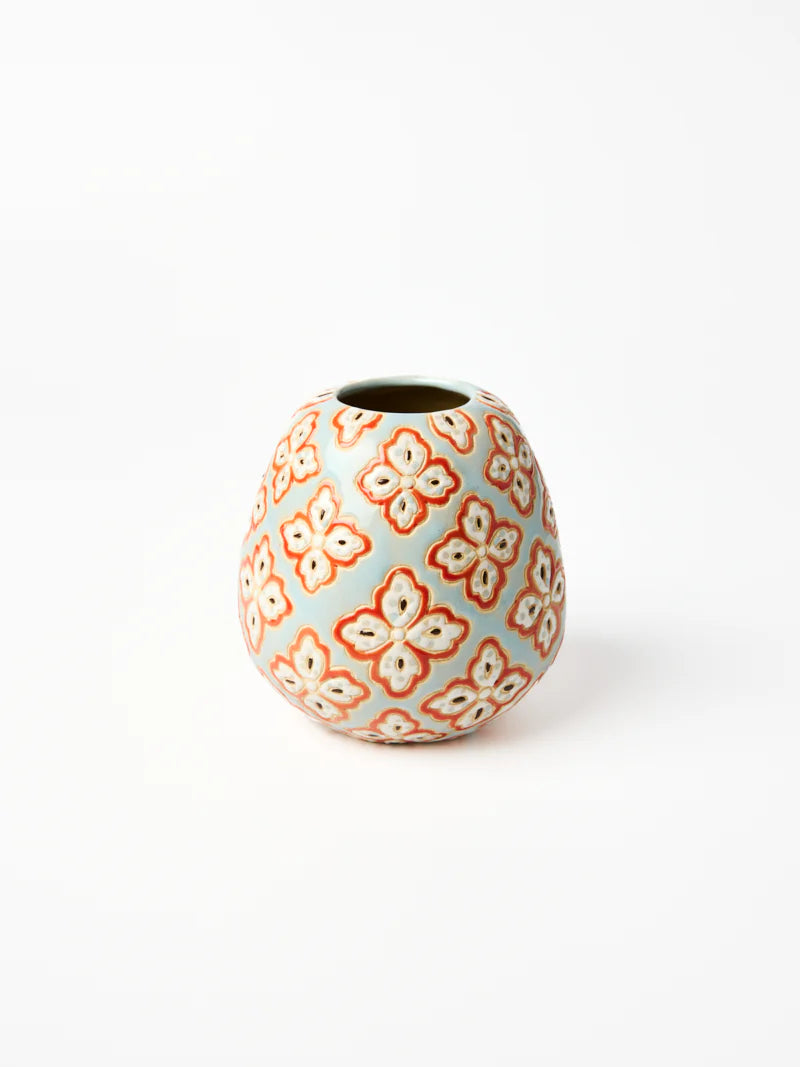 Jones & Co Pollen Vase Blue Paisley