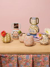 Pollen Vase- Blue Paisley