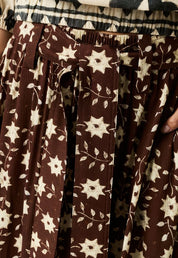 Porcelain Tie Skirt- Ochre Flower