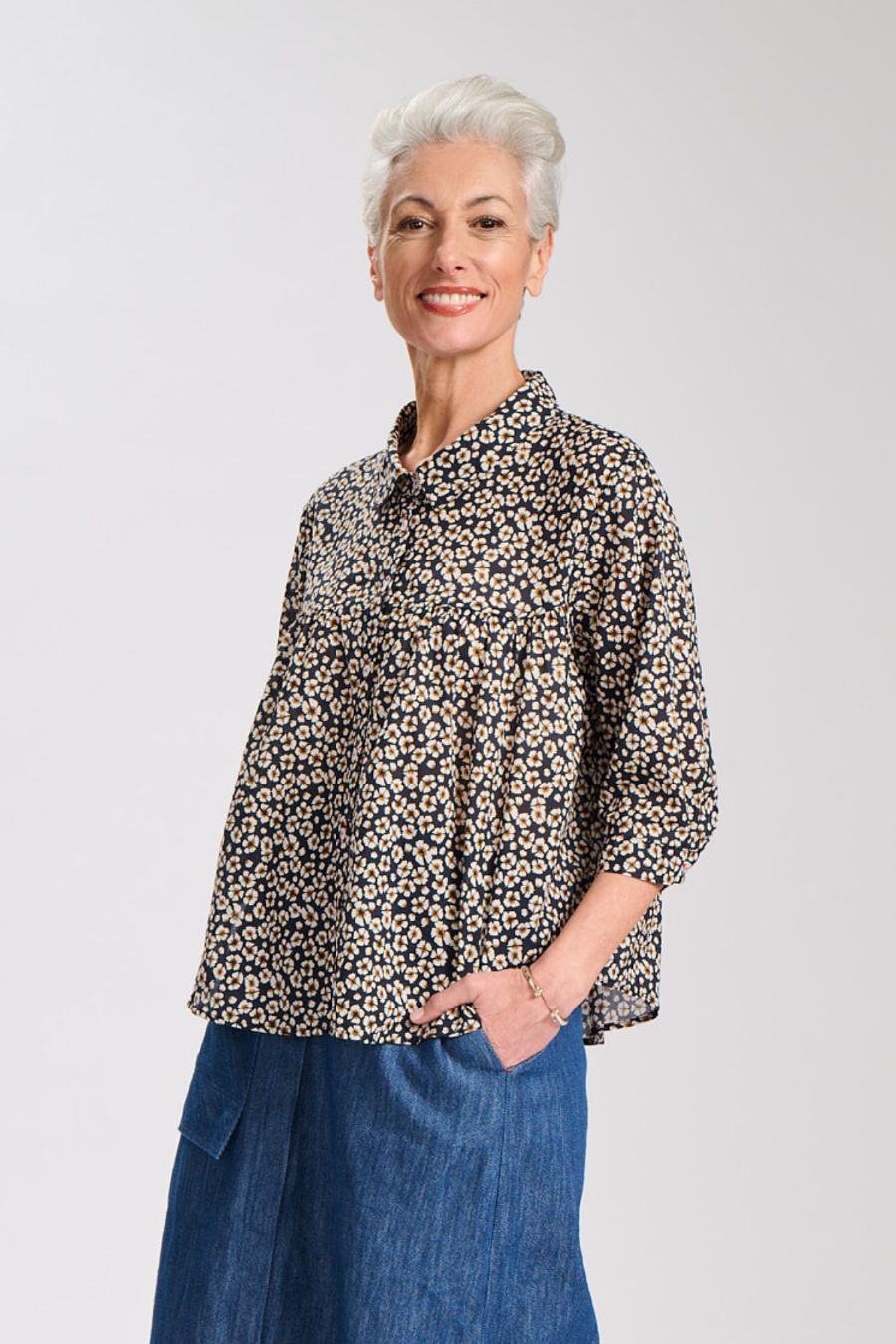 Positano Harper Blouse- Black
