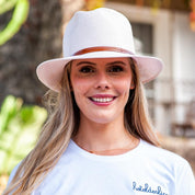Borsalino Hat with Leather Strap-Powder Pink