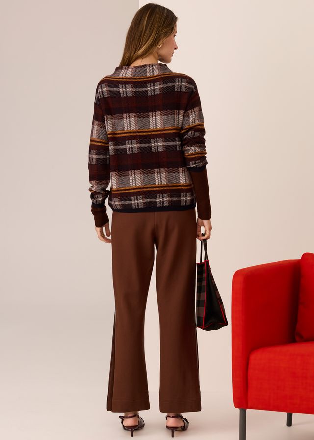 Quinn Check Knit- Ink/Choc