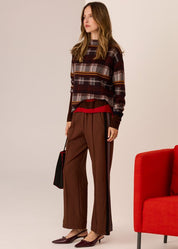 Quinn Check Knit- Ink/Choc