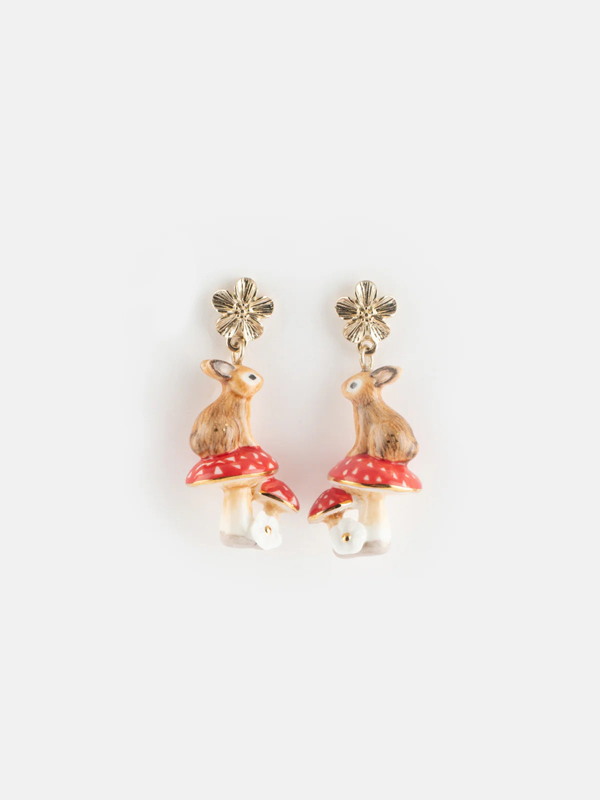 Nach Bijoux Rabbit & Mushroom Dangle Earrings
