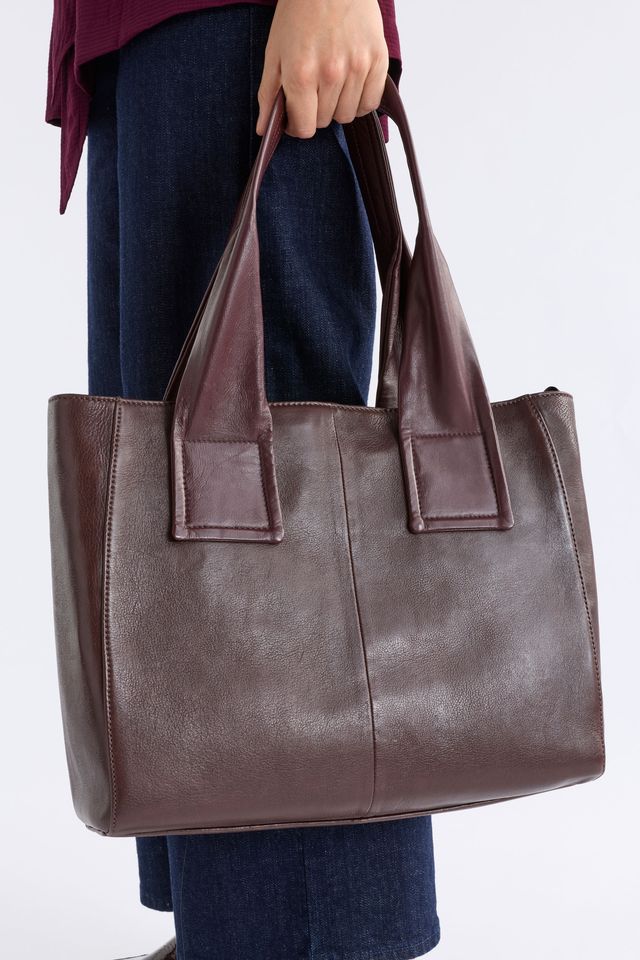 ELK the Label Rahni Leather Tote Bag in Espresso