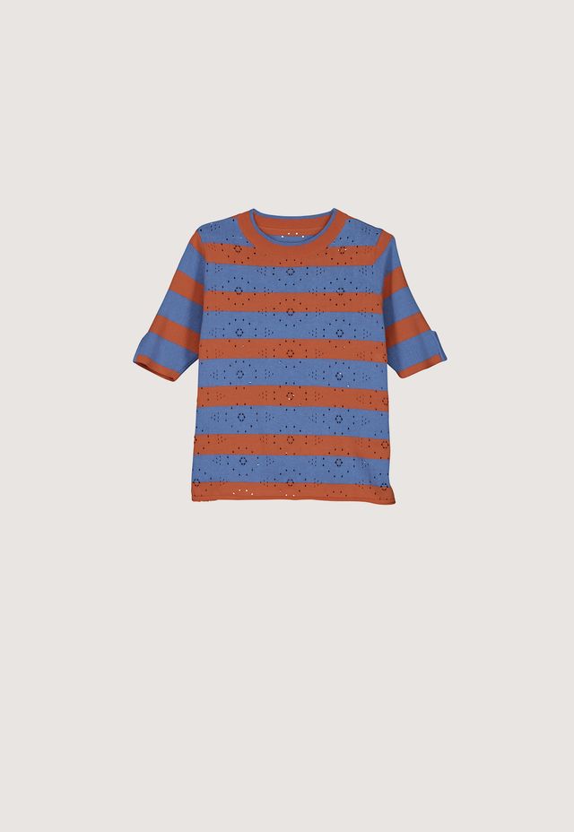 Rana Knit Tee- Terracotta Stripe