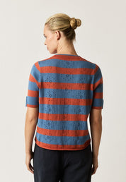Rana Knit Tee- Terracotta Stripe