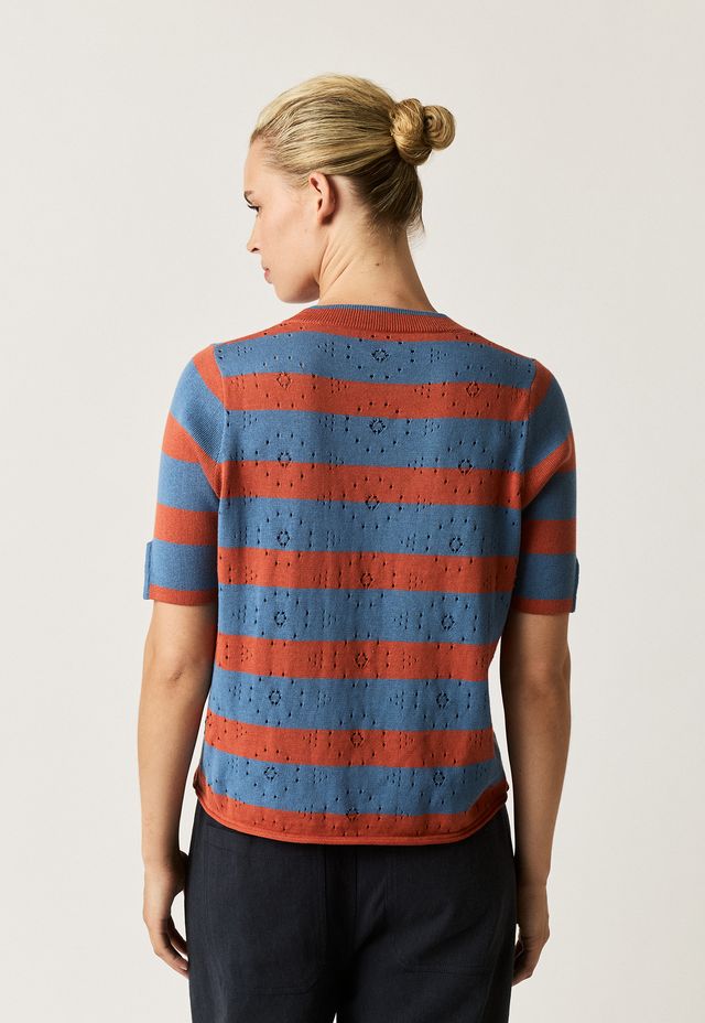 Rana Knit Tee- Terracotta Stripe