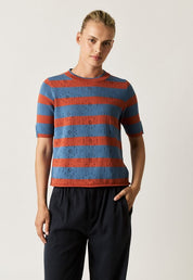 Nancybird Rana Knit Tee in Terracotta Stripe