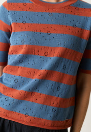 Rana Knit Tee- Terracotta Stripe