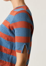 Rana Knit Tee- Terracotta Stripe