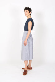 Raya Stripe Skirt- Navy Blue