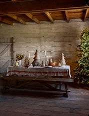 Red Selvedge Stripe Linen Tablecloth