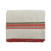 Red Selvedge Stripe Linen Tablecloth