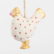 Mache Red Spotty Chicken Decoration
